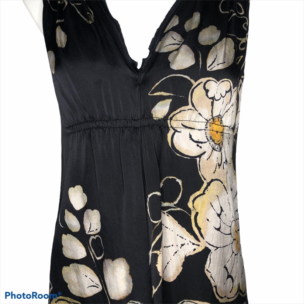 Elie Tahari 100% Silk Black Floral Print Dress - Picture 3 of 15